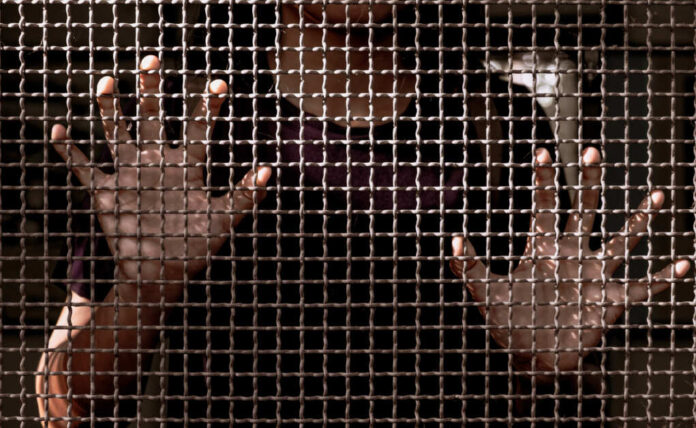 World,Refugee,Day,,Woman,Hand,Holding,On,Chain,Link,Fence