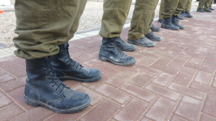 Israel,Defense,Force,Reserve,Duty,Soldiers,Standing,Outside,,Only,Their