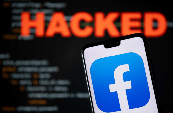 Facebook,App,Logo,Seen,On,The,Smartphone,And,Blurred,Hacked