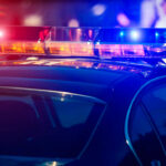 Close-up of a police cars emergency lights