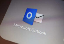 Close-up of the Microsoft Outlook email application icon