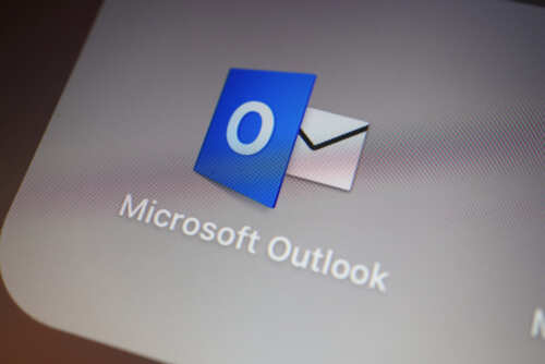 Close-up of the Microsoft Outlook email application icon