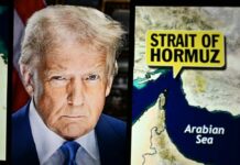 Oil Tankers TRAPPED: Hormuz Crisis Explodes A political figure next to a map highlighting the Strait of Hormuz