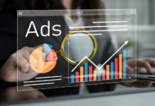 Person analyzing advertising data on a digital interface