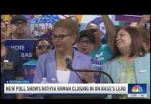 Razor-Thin Standoff Rattles Los Angeles LA Mayor Karen Bass leading by 1% in polls