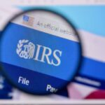 Close-up view of the IRS website interface
