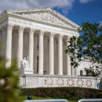 Historic Test Trips Up New Gun Crackdowns The Supreme Court building with columns and a statue in front