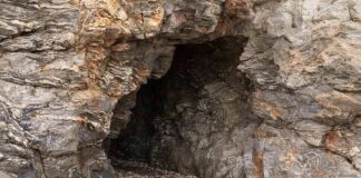 rocky cave entrance in a cliff