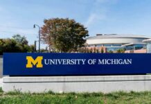 University of Michigan campus sign