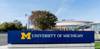 University of Michigan campus sign