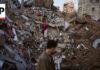 Devastation in Gaza after Israeli airstrike on Bureij refugee camp