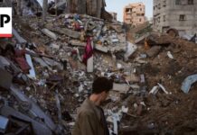 Devastation in Gaza after Israeli airstrike on Bureij refugee camp