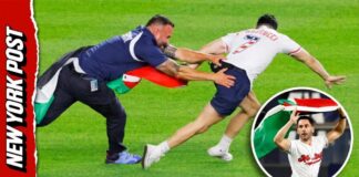 Long Island Man Tackled After Running Onto Yankee Stadium Field With Palestinian Flag