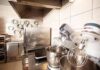 Health Inspectors Scramble After Roach Reveal Stand mixers in a commercial kitchen