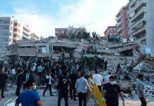 UN Sounds Alarm: Gaza Economy Gutted Rescue workers and civilians on collapsed building after earthquake