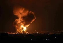 Fuel Depot Blaze Freezes Flights Large explosion with fireball and smoke at night