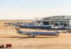 American Airlines jets at an airport terminal