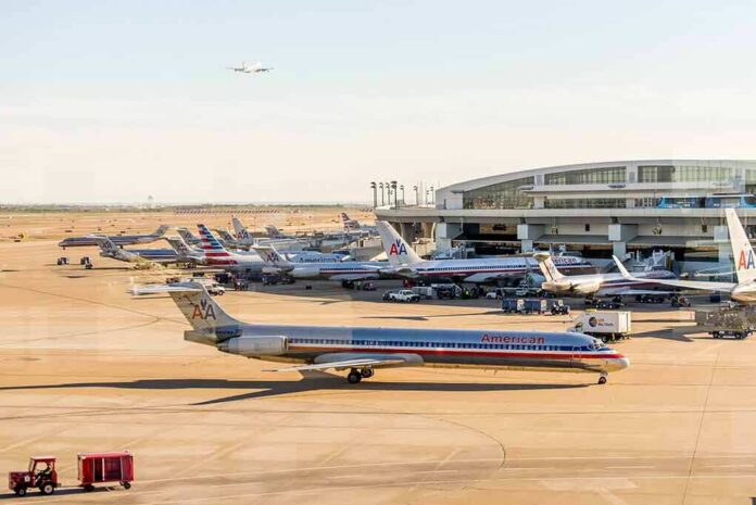 American Airlines jets at an airport terminal
