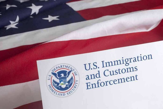 U.S. flag with government document and seal