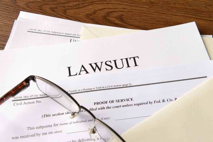 shutterstock_334984976 Legal documents labeled lawsuit on a desk