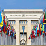 U.N. Showdown: Rubio’s Calls Spark Fury United Nations building with numerous national flags outside.