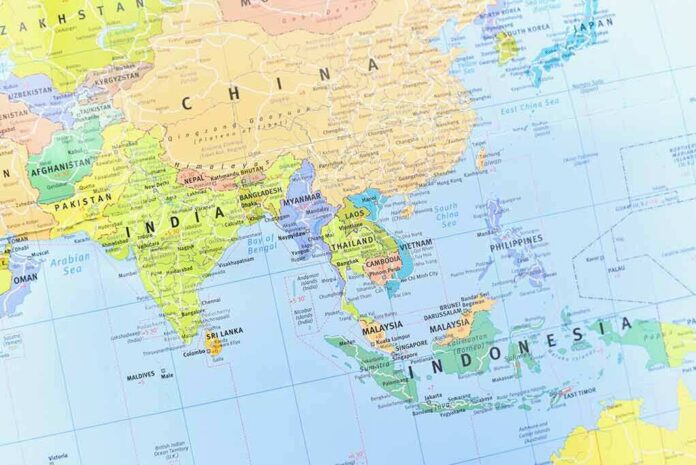 Political map of South and Southeast Asia