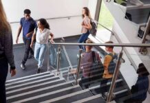 Apology Posted, Student Vanishes Overnight Students walking on a school staircase