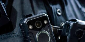 Body-worn camera attached to a uniform